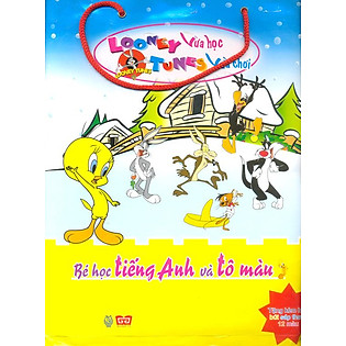 Bộ Túi: Looney Tunes Vừa Học Vừa Chơi - Bé Học Tiếng Anh Và Tô Màu 6 Tập (Tặng Kèm Bút Sáp)