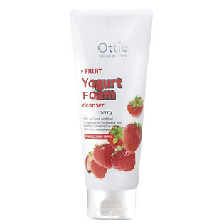 "Sữa Rửa Mặt  Trắng Da, Trị Nám Yogurt Dâu Ottie Fruit Yogurt Foam Cleanser Strawberry - 0501 (150Ml)"