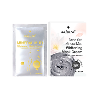 Kem Tắm Trắng Bùn Khoáng Và Tinh Chất Sen Trắng Sakura Dead Sea Mud Whitening Mask Cream (110G)