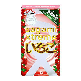 Bao Cao Su Sagami Hương Dâu Tây Strawberry - Hộp 10 Chiếc