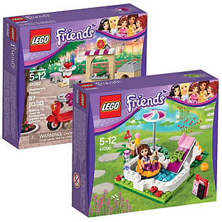 Combo Mô Hình LEGO Friends - Bể Bơi Trong Vườn Của Olivia 41090 + Cửa Hàng Bánh Pizza Của Stephanie 41092