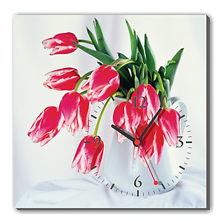 Tranh Đồng Hồ Dyvina 1T3030-3 - Hoa Tulip Đỏ