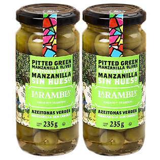 Combo 2 Hộp Olive Xanh Tách Hạt La Rambla Green Pitted Olives (235G/Hộp)