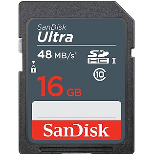 Thẻ Nhớ SD Sandisk Ultra Class 10 16GB - 48MB/S