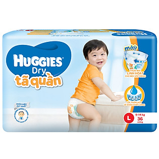 Tã Quần Huggies Dry Pants Gói Lớn Jumbo Size L (36 Miếng)