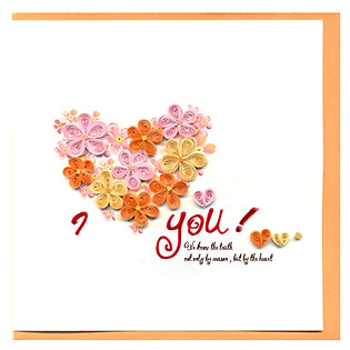 Thiệp Giấy Xoắn Việt Net - Love Valentine - I Love You Mẫu 2