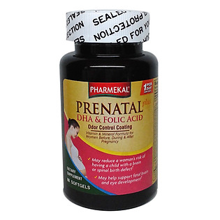 Thực Phẩm Chức Năng Viên Uống Hỗ Trợ Thai Kỳ Prenatal DHA & Folic Acid Pharmekal (60V)