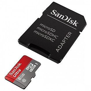 Thẻ Nhớ Micro SD Ultra Sandisk 8GB Class 10 - 48MB/S (Kèm Adapter)