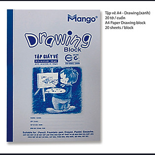 Tập Vẽ A4 Drawing MANGO - TVA4DR - Bìa Xanh