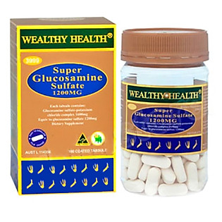 Thực Phẩm Chức Năng Giúp Giảm Đau Xương Khớp WEALTHY HEALTH GS100 Super Glucosamine Sulfate 1200Mg -GIC (100 Viên)