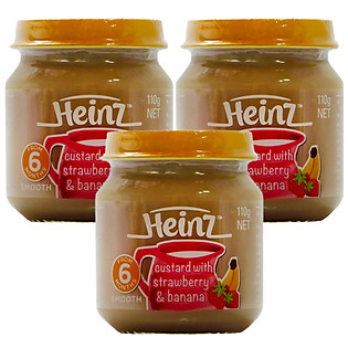 Combo 3 Hủ Custard Vị Dâu Và Chuối Heinz (110G)