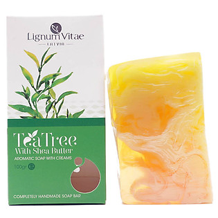 Xà Bông Thiên Nhiên Với Kem Dưỡng Trà Xanh Và Dầu Bơ Lignum Vitae Tea Tree And Shea Butter (100G) - 0054-Z