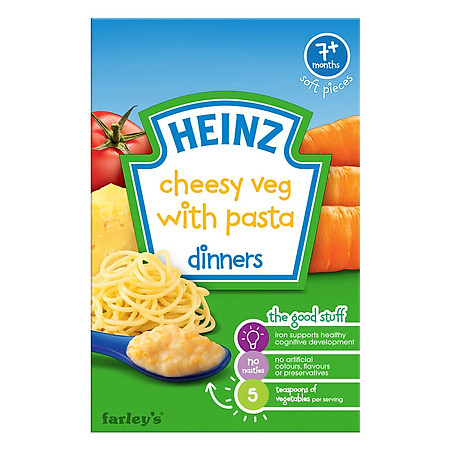 Combo 2 Hộp Bột Ăn Dặm Vị Mỳ Ý Rau Củ Phô Mai Heinz (100g)