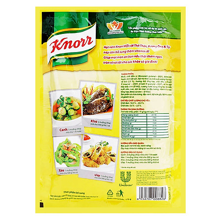 "Hạt Nêm Knorr Từ Thịt Thăn, Xương Ống Và Tủy Bổ Sung Vitamin A (170g) - 32010198"