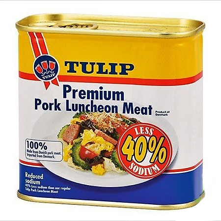 Thịt Hộp Tulip Pork Luncheon Meat 40% Less Sodium 340g