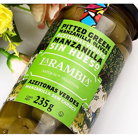 Combo 2 Hộp Olive Xanh Tách Hạt La Rambla Green Pitted Olives (235g/hộp)