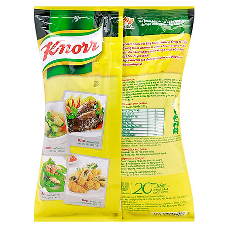 "Hạt Nêm Knorr Từ Thịt Thăn, Xương Ống Và Tủy Bổ Sung Vitamin A (1200g) - 32010222"