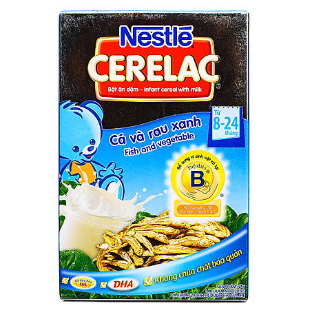 Combo 3 Bột Ăn Dặm Nestle Cerelac - Cá Và Rau Xanh (200g)