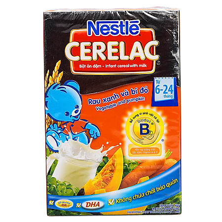 Combo 2 Hộp Bột Ăn Dặm Nestle Cerelac - Rau Xanh Và Bí Đỏ (200g)