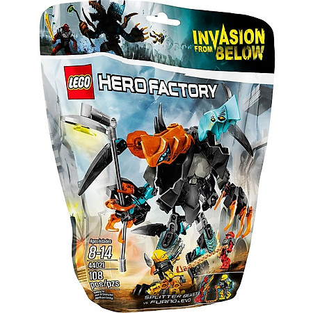 Mô Hình LEGO Hero Factoey Furno & Evo Đối Đầu Quái Vật Hai Đầu (108 Mảnh Ghép) - 44021