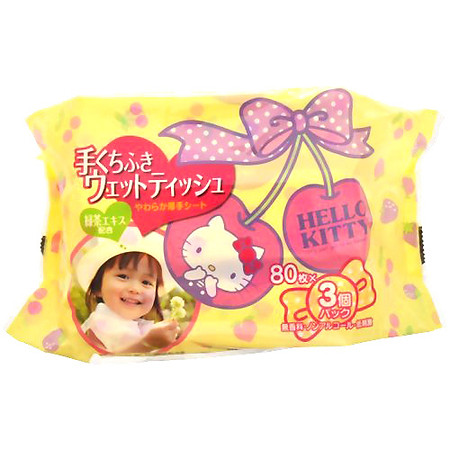 Giấy Ướt LEC Hello Kitty E-045 (80 Tờ X 3 Gói)