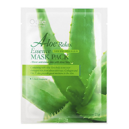 Mặt Nạ Phục Hồi Da Hư Tổn Chiết Xuất Lô Hội Ottie Aloe Relax Essence Mask Pack - 5501 (Miếng 21g)