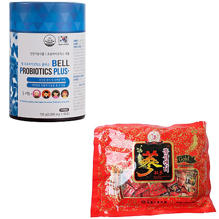Combo Thực Phẩm Chức Năng  Bell Probiotics Plus + 1 Kẹo Sâm Chong Kun Dang