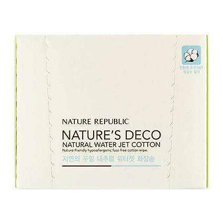 Bông Tẩy Trang Nature Republic Nature's Deco Natural Water Jet Cotton (80 Miếng)