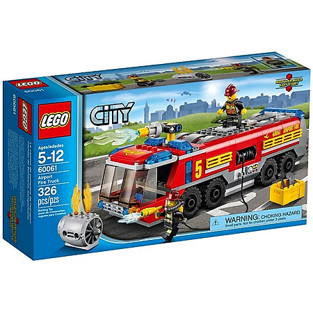 Mô Hình LEGO City Xe Cứu Hỏa Sân Bay (326 Mảnh Ghép) - 60061