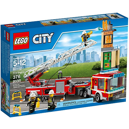 Mô Hình LEGO City Fire – Đầu Máy Cứu Hỏa 60112 (376 Mảnh Ghép)