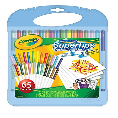Bộ 25 Bút Lông Tô Màu Crayola Supertip + 40 Tờ Giấy Tô Màu 0452260000