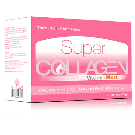 Thực Phẩm Chức Năng Super Collagen Chống Nhăn Và Làm Đẹp Da VitaminMart (Hộp 100g)