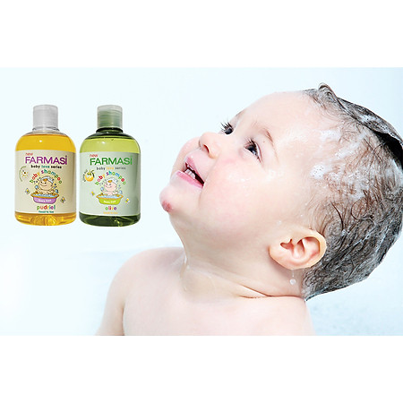 Bộ Gel Tắm Gội Trẻ Em Không Kích Ứng Da Farmasi Baby Shampoo (300ml/chai)