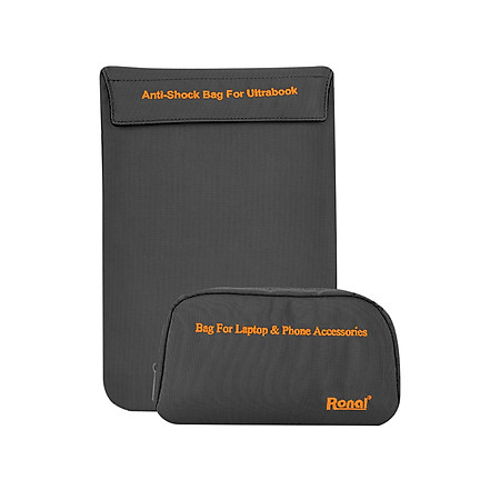 Combo Túi Chống Sốc Ultrabook và Túi Phụ Kiện Ronal Combo02
