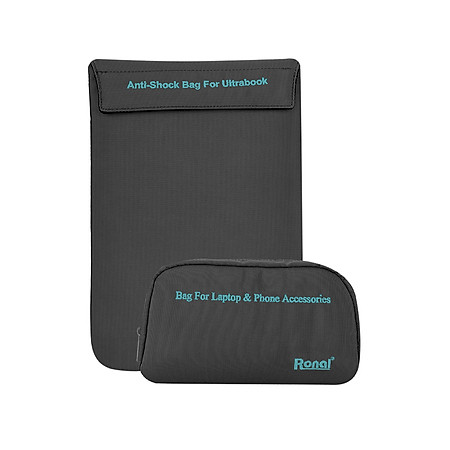 Combo Túi Chống Sốc Ultrabook và Túi Phụ Kiện Ronal Combo02