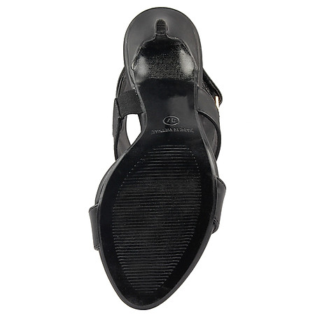 Giày Sandal Cao Gót 9cm Quai Ngang Juno SD09012 - Đen