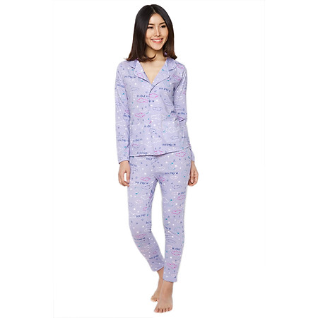 Đồ Bộ Pyjama Labelle DP2 - Tím Họa Tiết