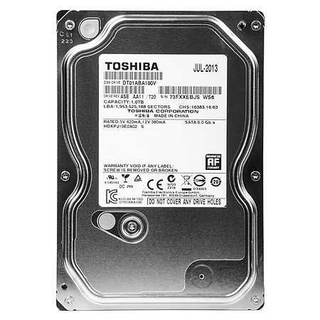 Ổ Cứng Trong PC Toshiba AV 1TB - 3.5″/SATA3/5700rpm/32MB