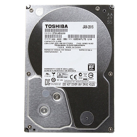 Ổ Cứng Trong PC Toshiba AV 2TB - 3.5″/SATA3/5700rpm/32MB