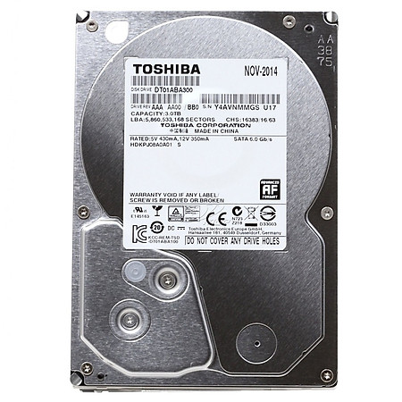 Ổ Cứng Trong PC Toshiba AV 3TB - 3.5″/SATA3/5700rpm/32MB
