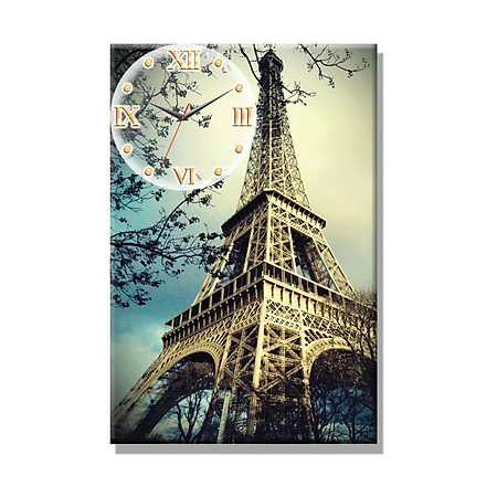 Tranh Đồng Hồ Dyvina 1T4060-6 - Tháp Eiffel