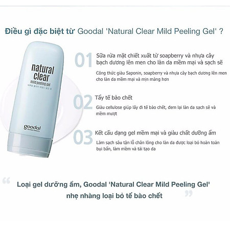 Tẩy Tế Bào Chết Cho Da Goodal Natural Clear Mild Peeling Gel (120ml)
