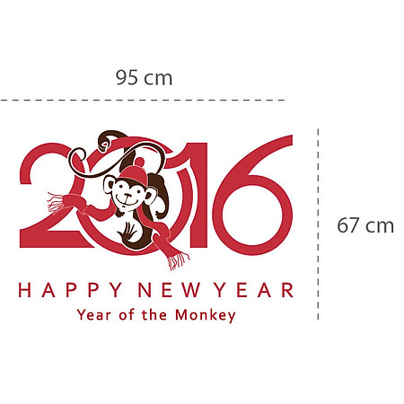 Decal Dán Tường NineWall Year Of The Monkey HT025