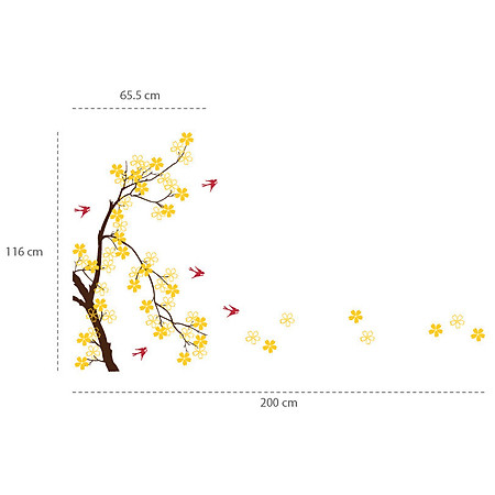 Decal Dán Tường NineWall Spring With Flowers HT041