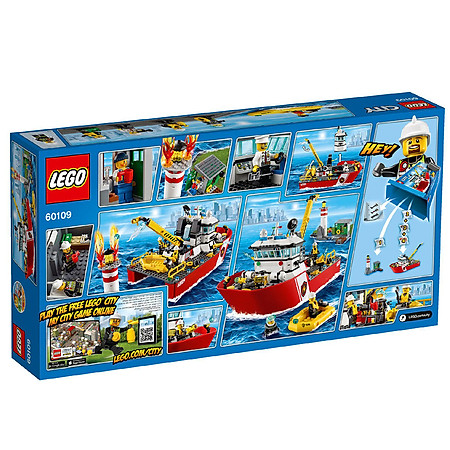 Mô Hình LEGO City Fire – Tàu Thủy Cứu Hỏa 60109 (412 Mảnh Ghép)