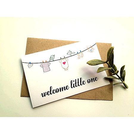 Thiệp Papermix Welcome Little One - BB10 (Trắng)