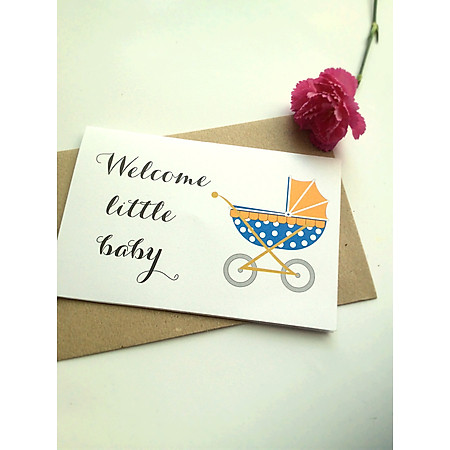 Thiệp Papermix Welcome Little Baby - BB12 (Trắng)