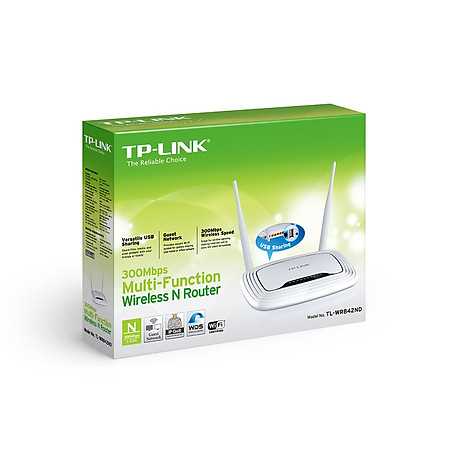 TP-LINK  TL-WR842ND - Router Wifi Chuẩn N 300Mbps (Anten tháo rời)