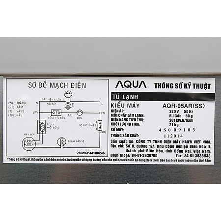 Tủ Lạnh Aqua AQR-95AR (90 Lít) - Bạc