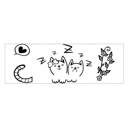 Decal Trang Trí Ổ Cắm Điện NineWall Sleep Kitty W347
